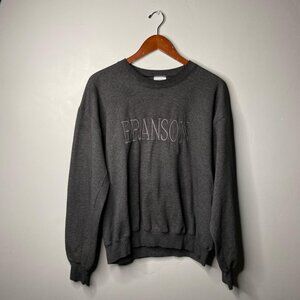 Grey striped vintage 90s Branson embroidered light weight sweatshirt size large